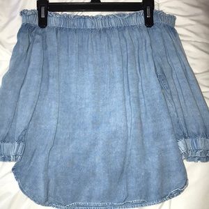 feaux denim strapless top